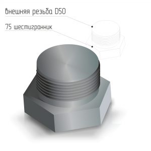 Заглушка стальная наружная резьба D50 ГОСТ 21873